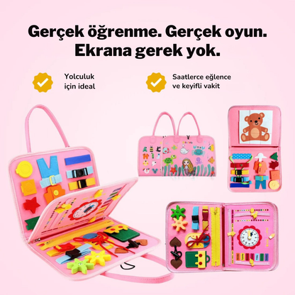 MinikBeceri® Deniz Kızı Pembe Temalı Aktivite Tahtası