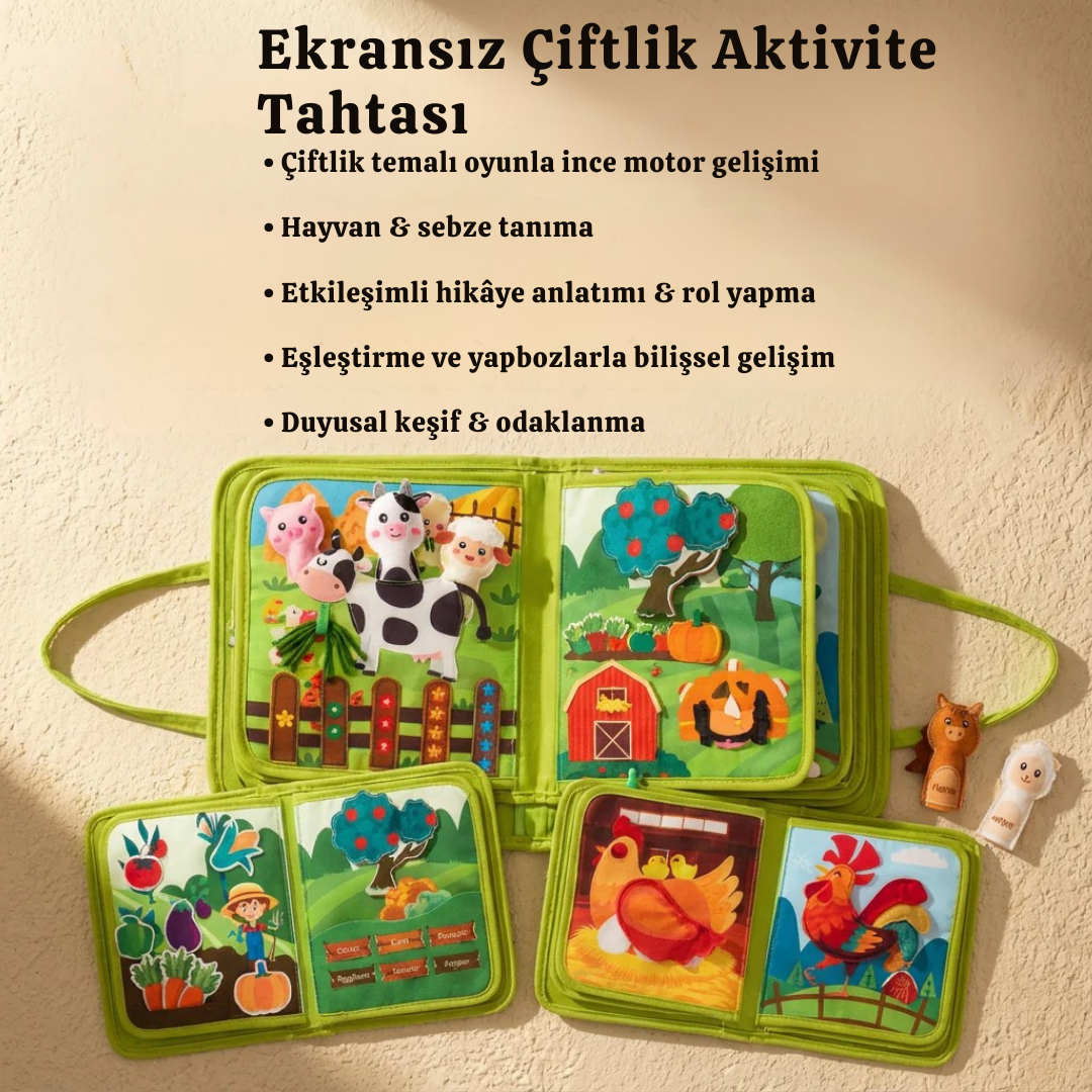 MinikBeceri® Çiftlik Temalı Aktivite Tahtası