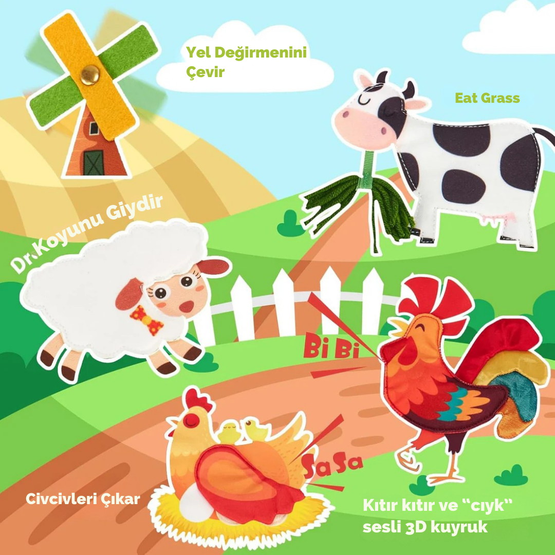 MinikBeceri® Çiftlik Temalı Aktivite Tahtası